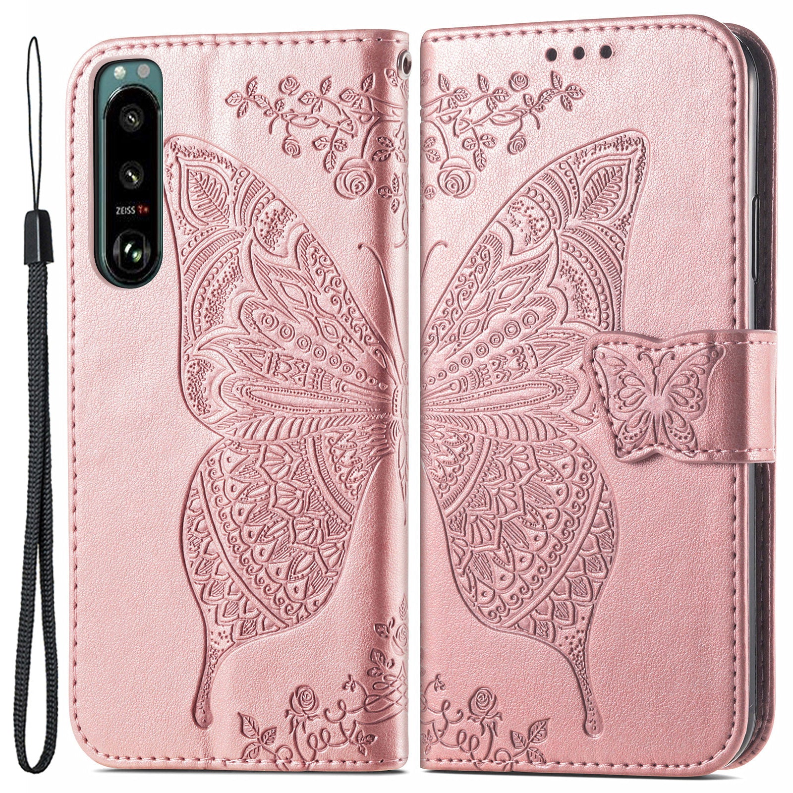 For Sony Xperia 5 IV 5G Anti-Dust PU Leather Phone Case Imprinted Butterfly Pattern Stand Wallet Flip Magnetic Closure Phone Cover For Sony Xperia 5 IV 5G Anti-Dust PU Leather Phone Case Imprinted Butterfly Pattern Stand Wallet Flip Magnetic Closure Phone Cover